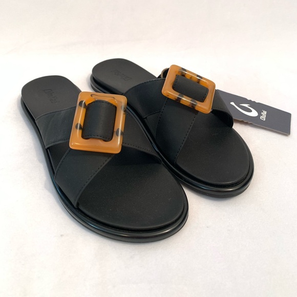 NWT olukai black la’i slide sandals size 8 islander lifestyle comfort sandal - Picture 2 of 5